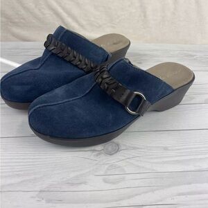 Easy Spirit Pierson Blue Suede Comfort Mule Clogs Shoes Women's 8M